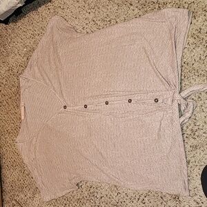 Rose/pale pink faux button down shirt